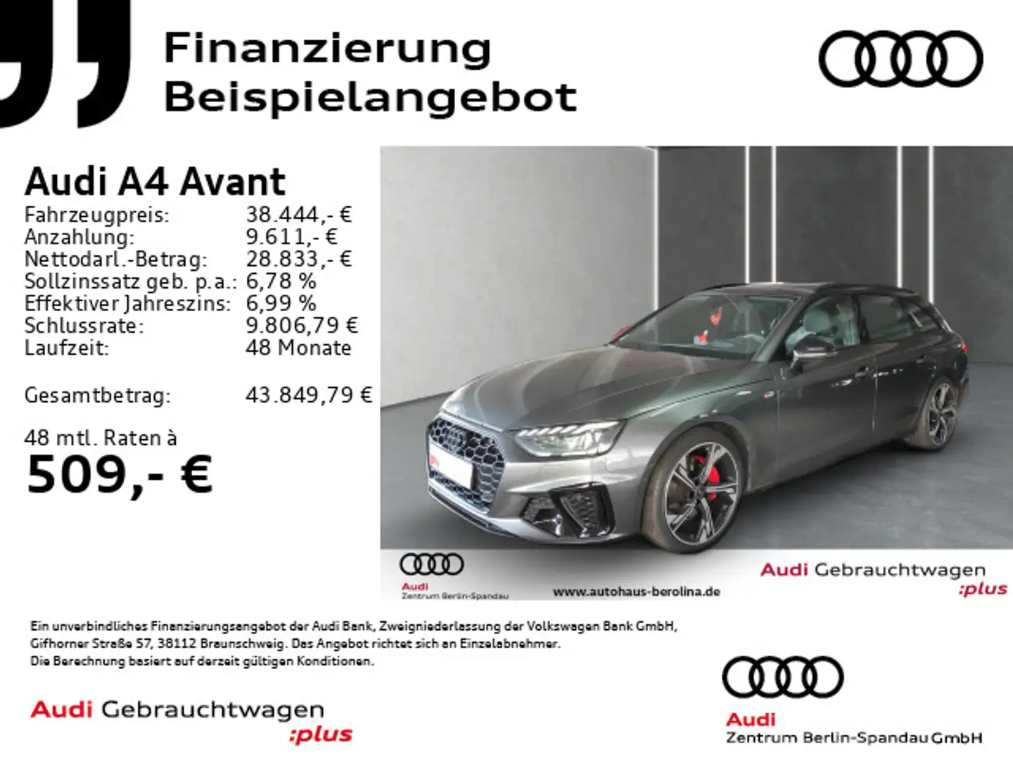 Audi A4 40 TFSI S line S tronic *Competition+* Grau - 1