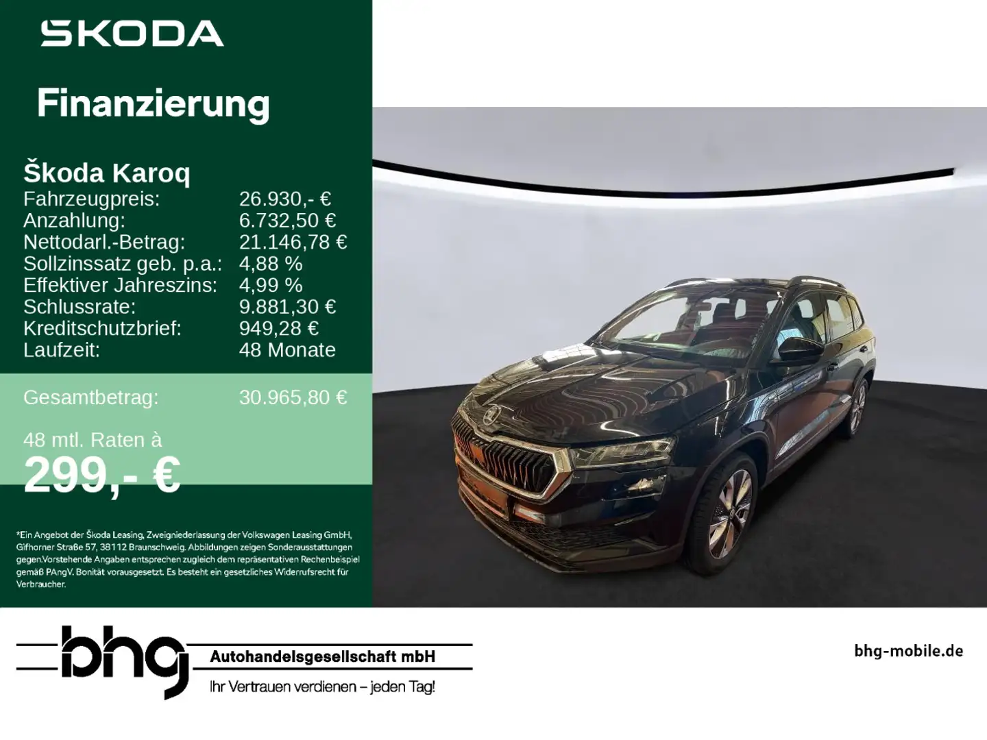 Skoda Karoq KAROQ Selection 2,0 TDI 110 kW Schwarz - 1