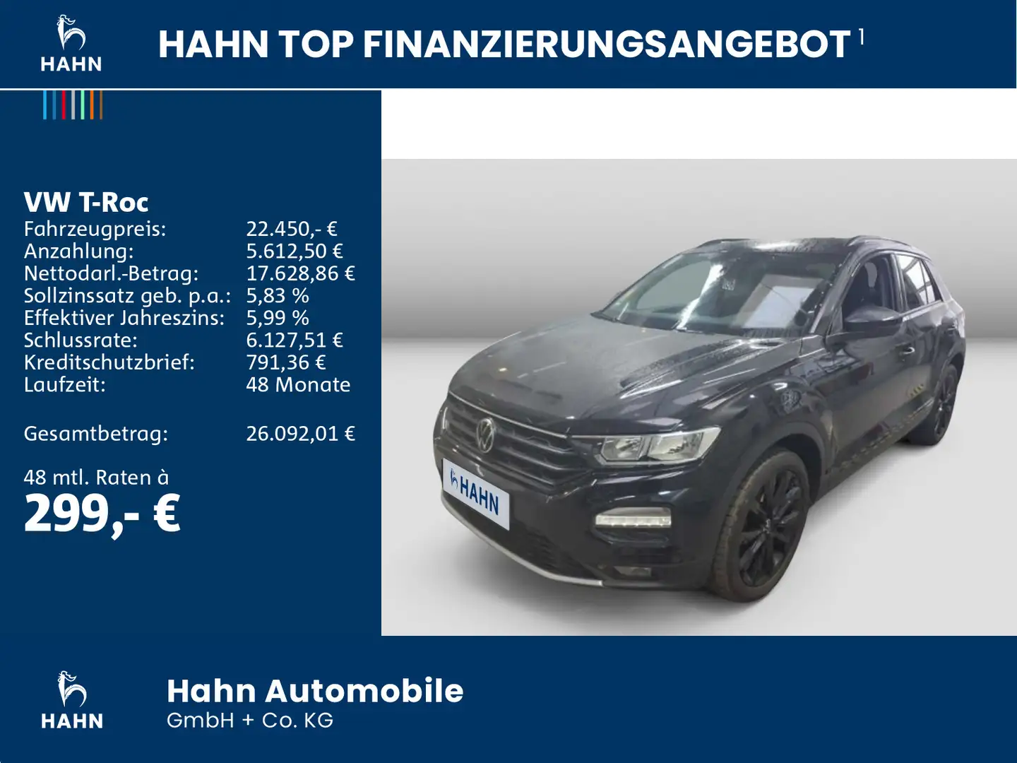 Volkswagen T-Roc 1.5TSI Sport DSG AHK Cam ACC Climatr Schwarz - 2