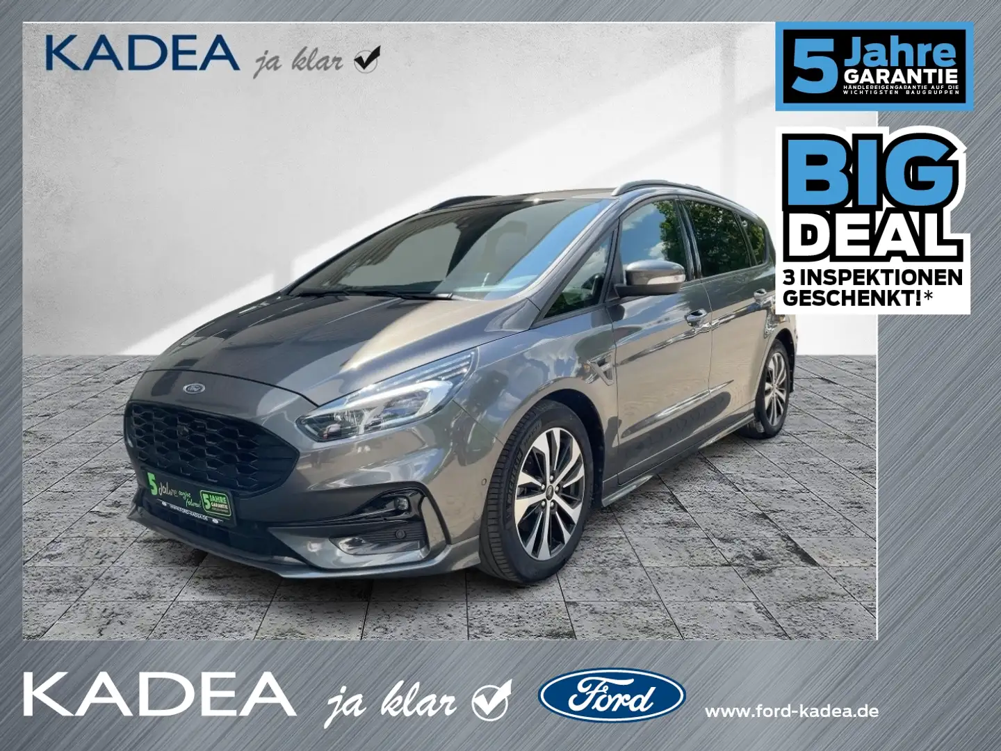Ford S-Max 2.5 FHEV ST-Line 7-Sitzer*elHeckkl*2xKAM Gris - 1