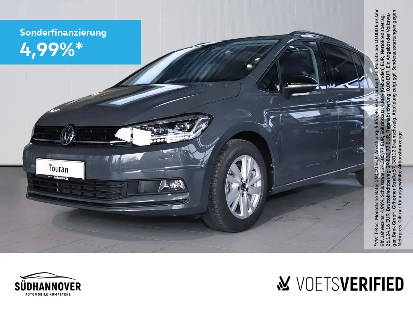 Volkswagen Touran Highline 1.5 TSI DSG AHK+PANO+NAVI+LED Grau - 1
