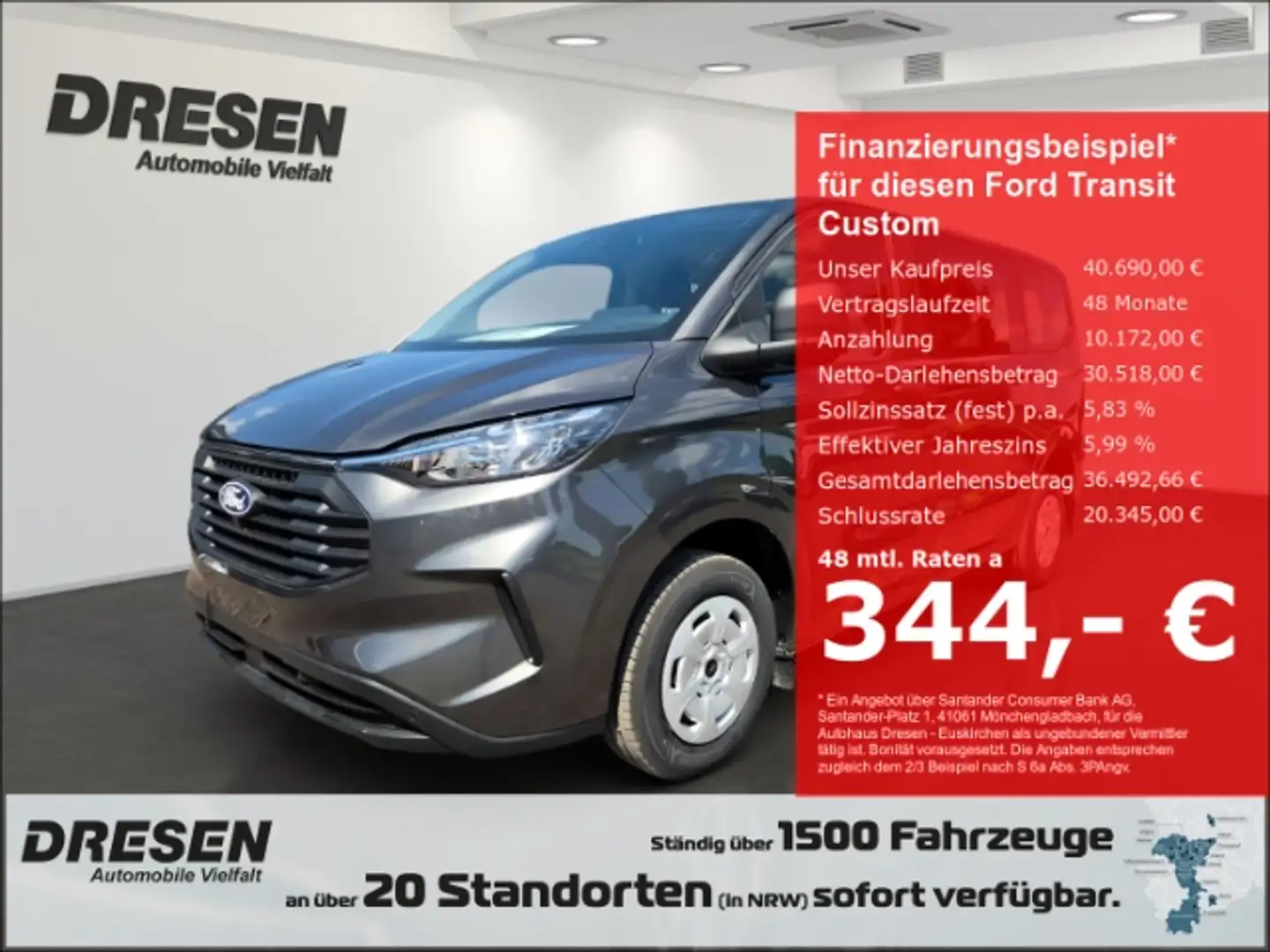 Ford Transit Custom Kombi 320 L1 2.0 EcoBlue 136PS /Kamera/Android-Aut Grau - 1
