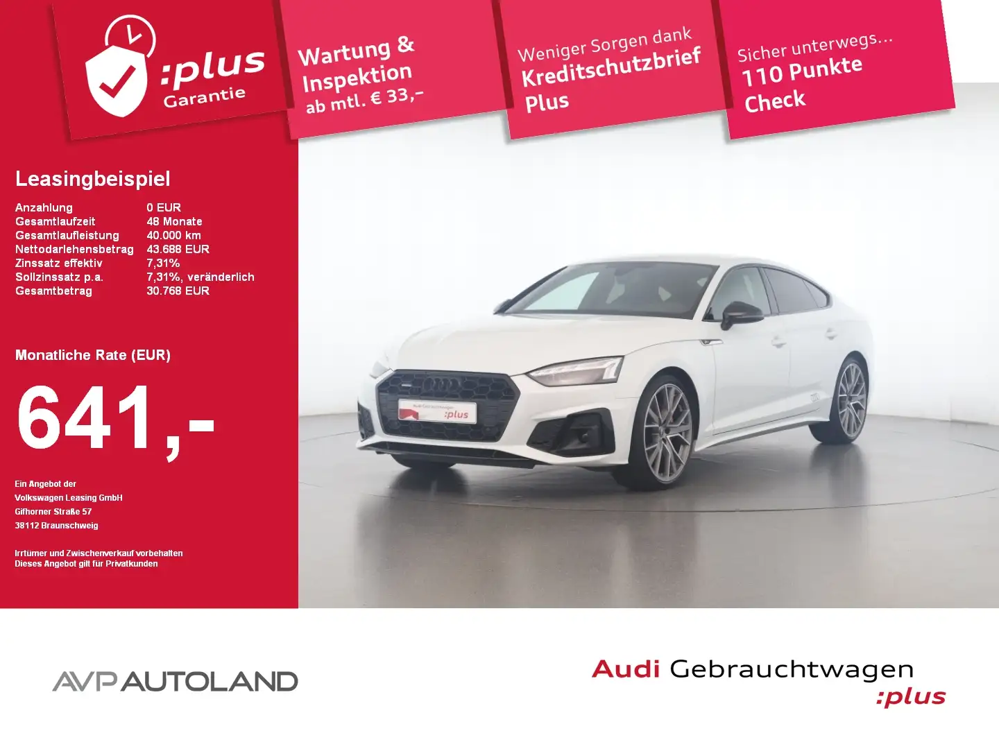 Audi A5 Sportback S line 40 TDI quattro S line Weiß - 1