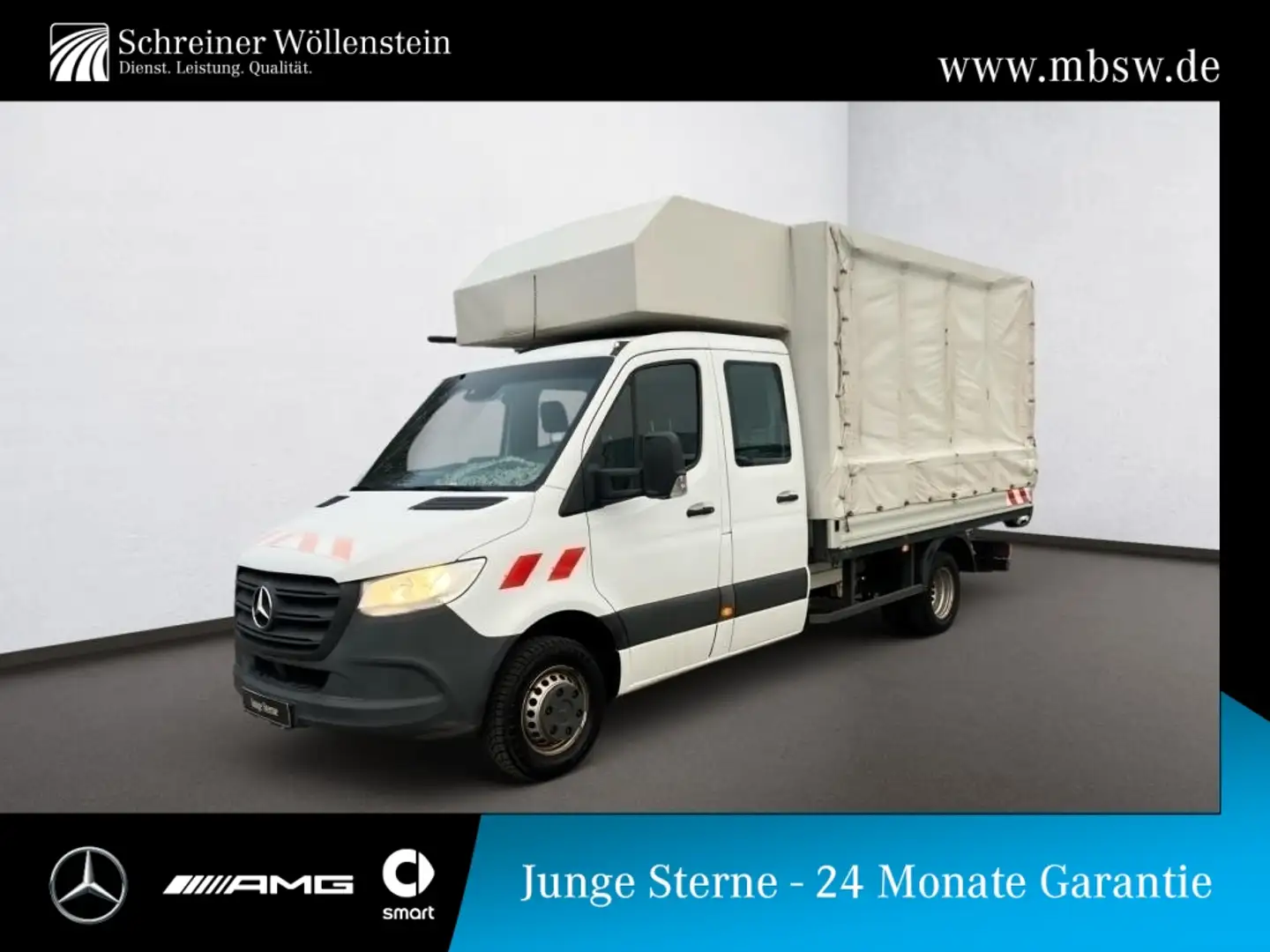 Mercedes-Benz Sprinter 519 DoKa Pritsche+Plane XL  *V6* 3,5AHK Weiß - 1