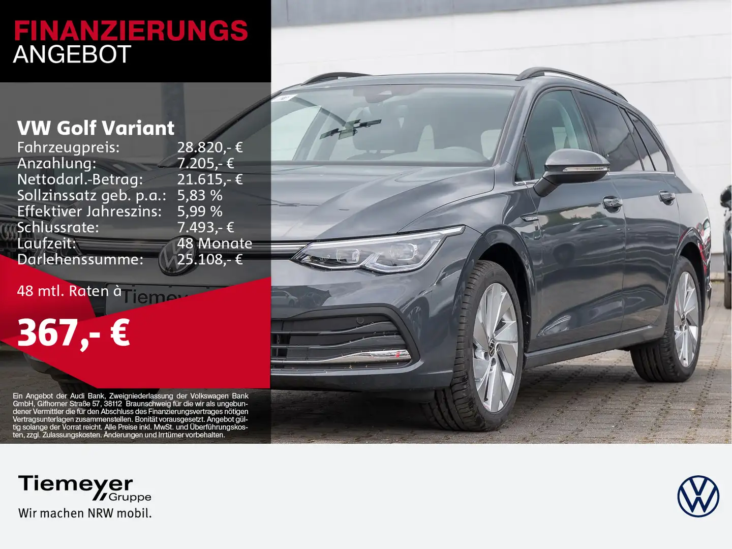 Volkswagen Golf Variant TDI DSG STYLE NAVI KAMERA LICHT+SIC Grau - 1