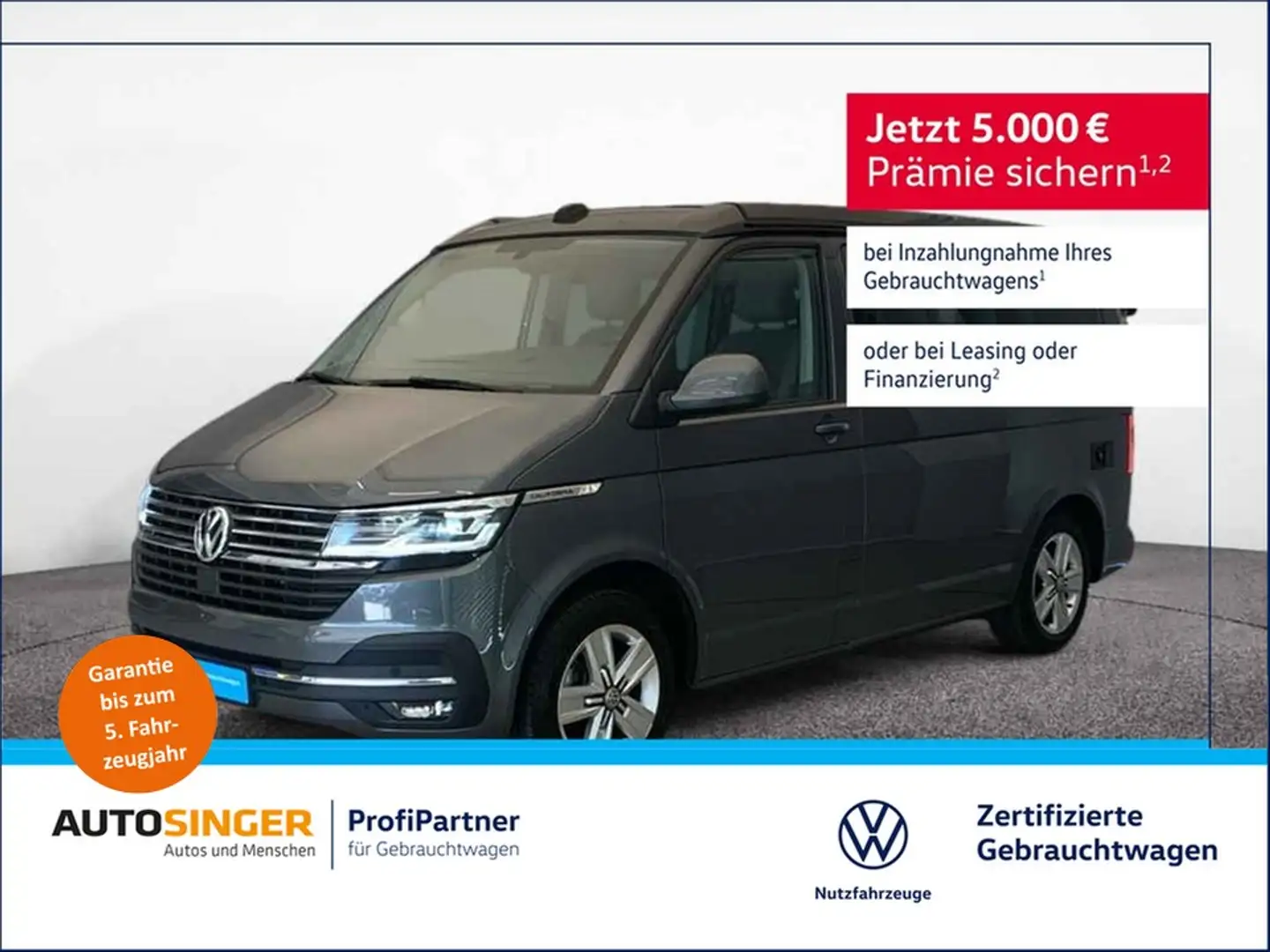 Volkswagen T6 California 6.1 Ocean TDI DSG 4M *STDHZ*AHK* Grau - 1