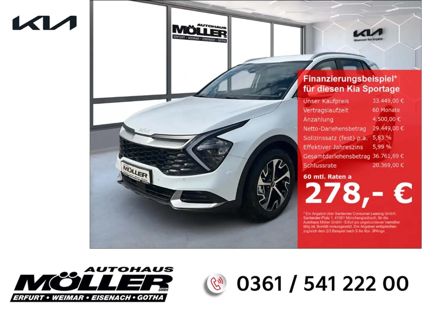 Kia Sportage Ultimate 1.6T DCT7 Komfort Kamera ACC  LED Weiß - 1