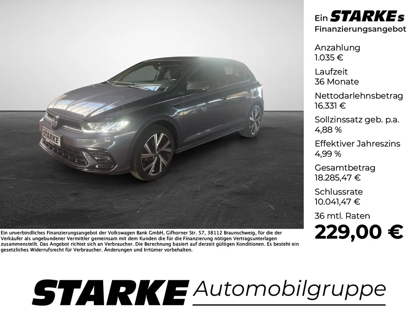 Volkswagen Polo 1.0 TSI R-Line Grau - 1