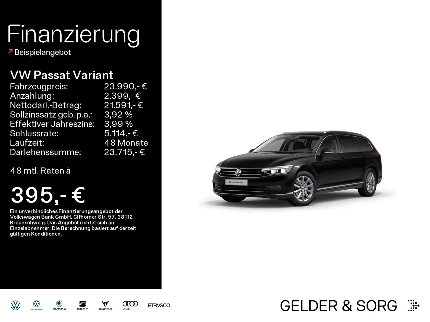 Volkswagen Passat Variant Elegance 2.0 TDI RFK*AHK*Navi*ACC Zwart - 1