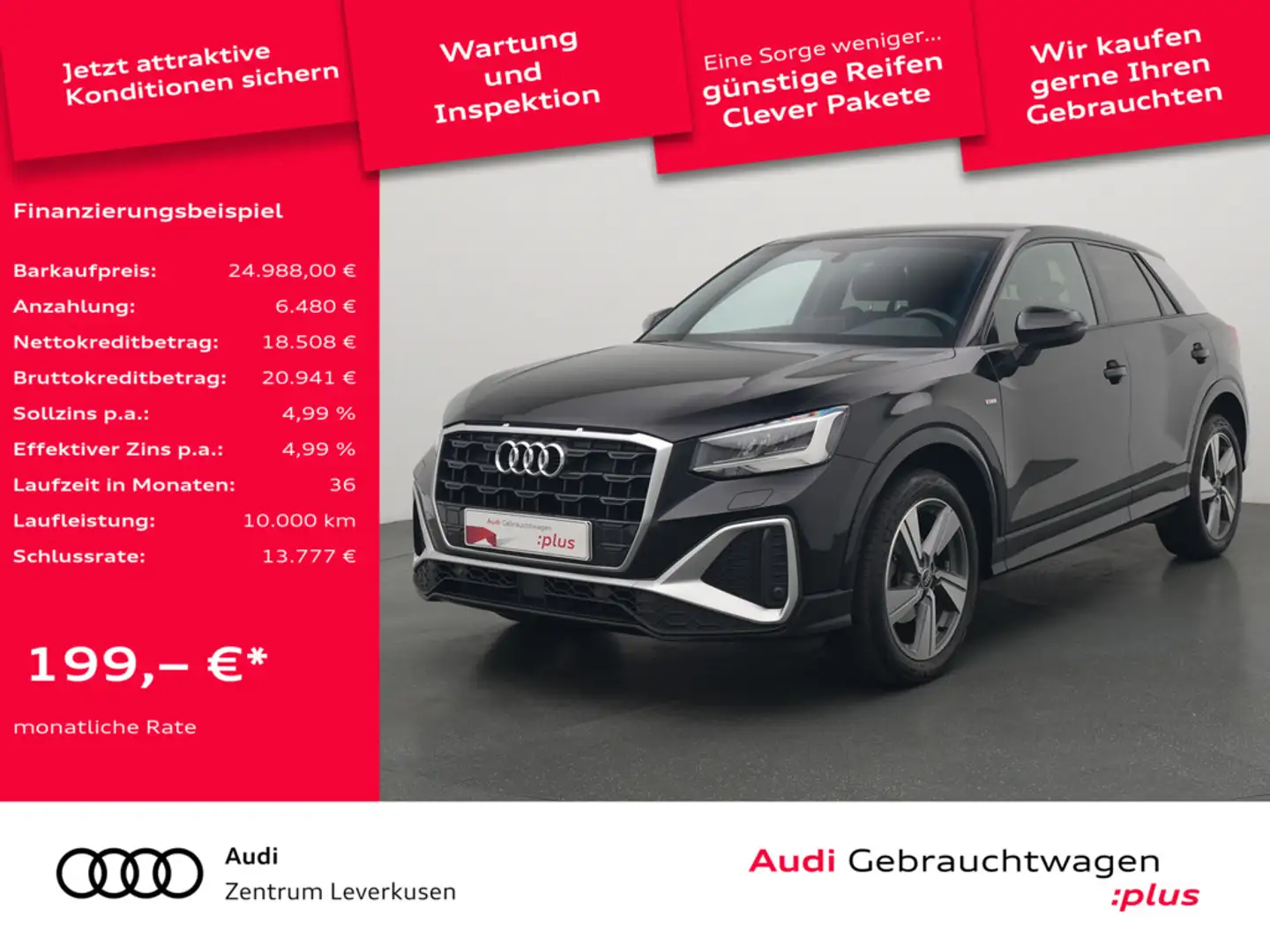 Audi Q2 35 S line LED KAM SHZ PDC KLIMA NAVI Schwarz - 1