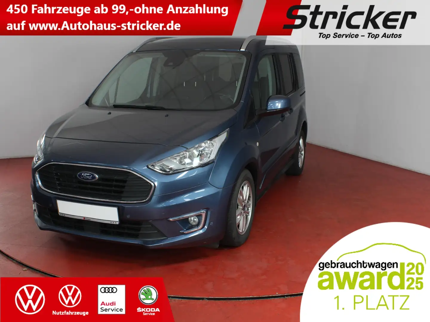 Ford Tourneo Connect Titanium 1.5 TDCi TÜV bis 12/27 Kamera PDC Pano Blau - 1