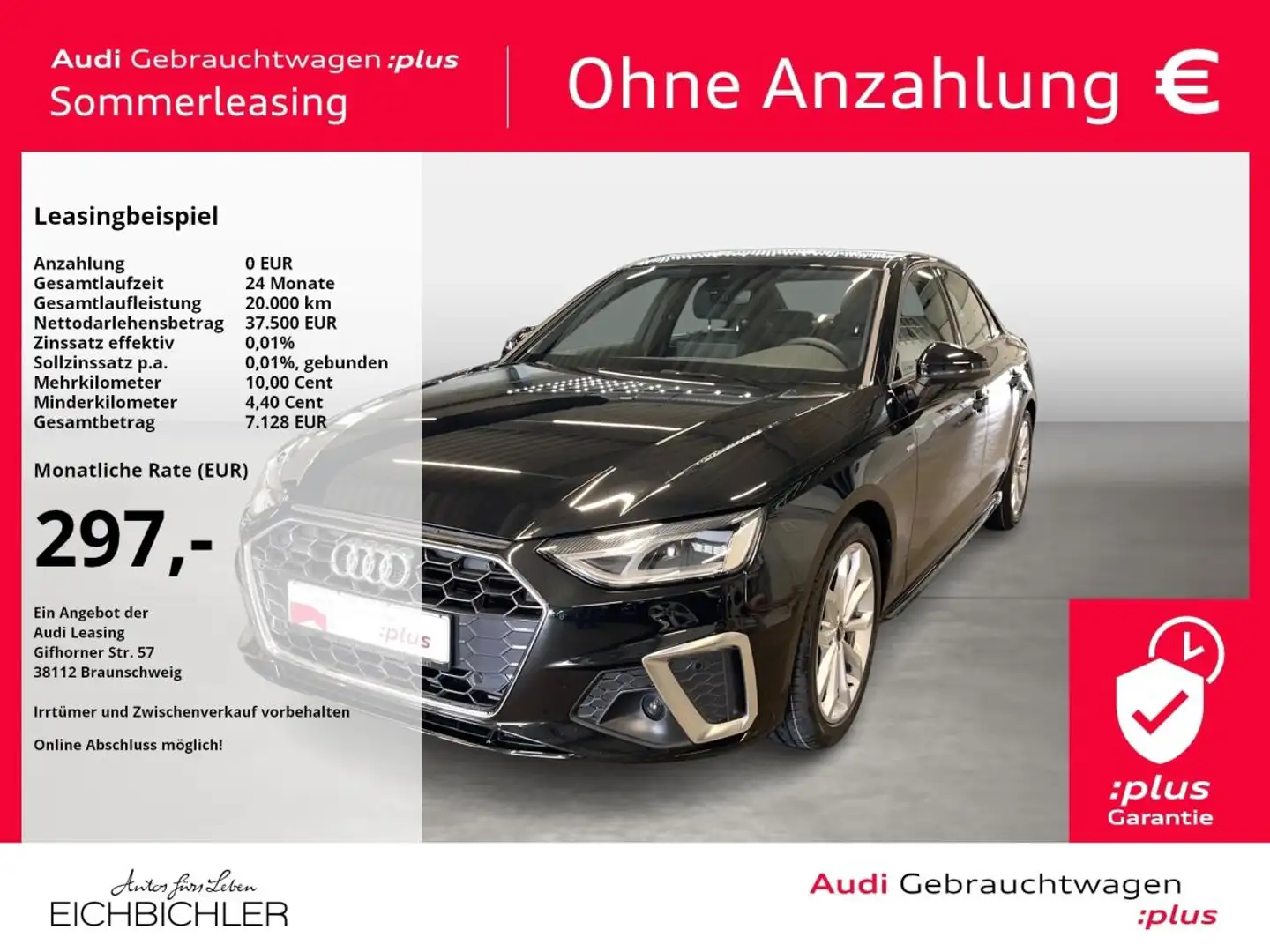 Audi A4 Limousine 45 TFSI quattro S tronic S line LM Schwarz - 1