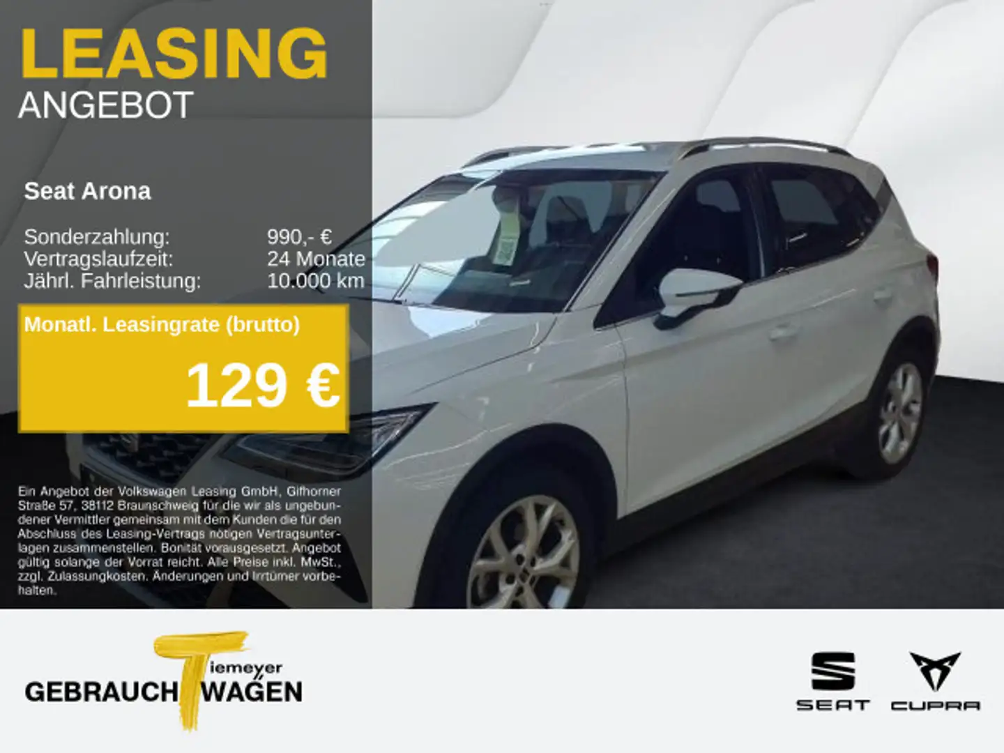 SEAT Arona 1.0 TSI DSG FR KAMERA SIDE-ASSIST PARKLENK Weiß - 1