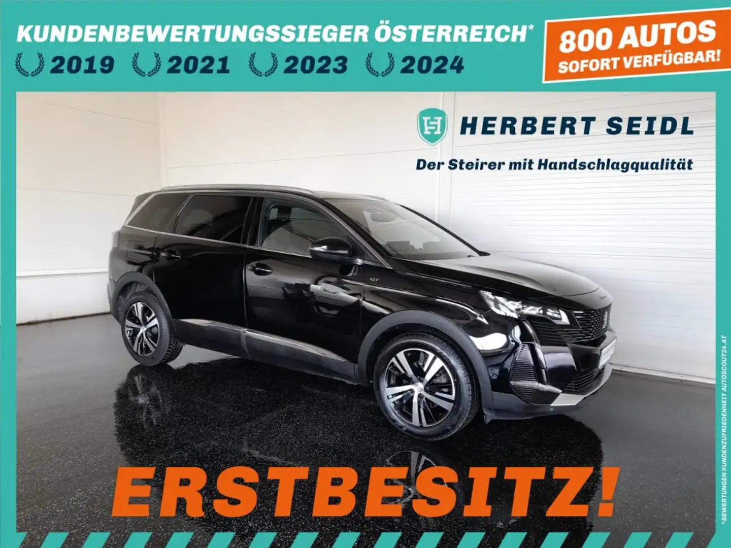 Peugeot 5008 GT-LINE 130 BlueHDI Aut *7 SITZE / VOLL LED / NAVI / TEILLEDER / MASSAGE-SPORTSITZ + MEMORY / KAMERA / E-KLAPPE* Schwarz - 1