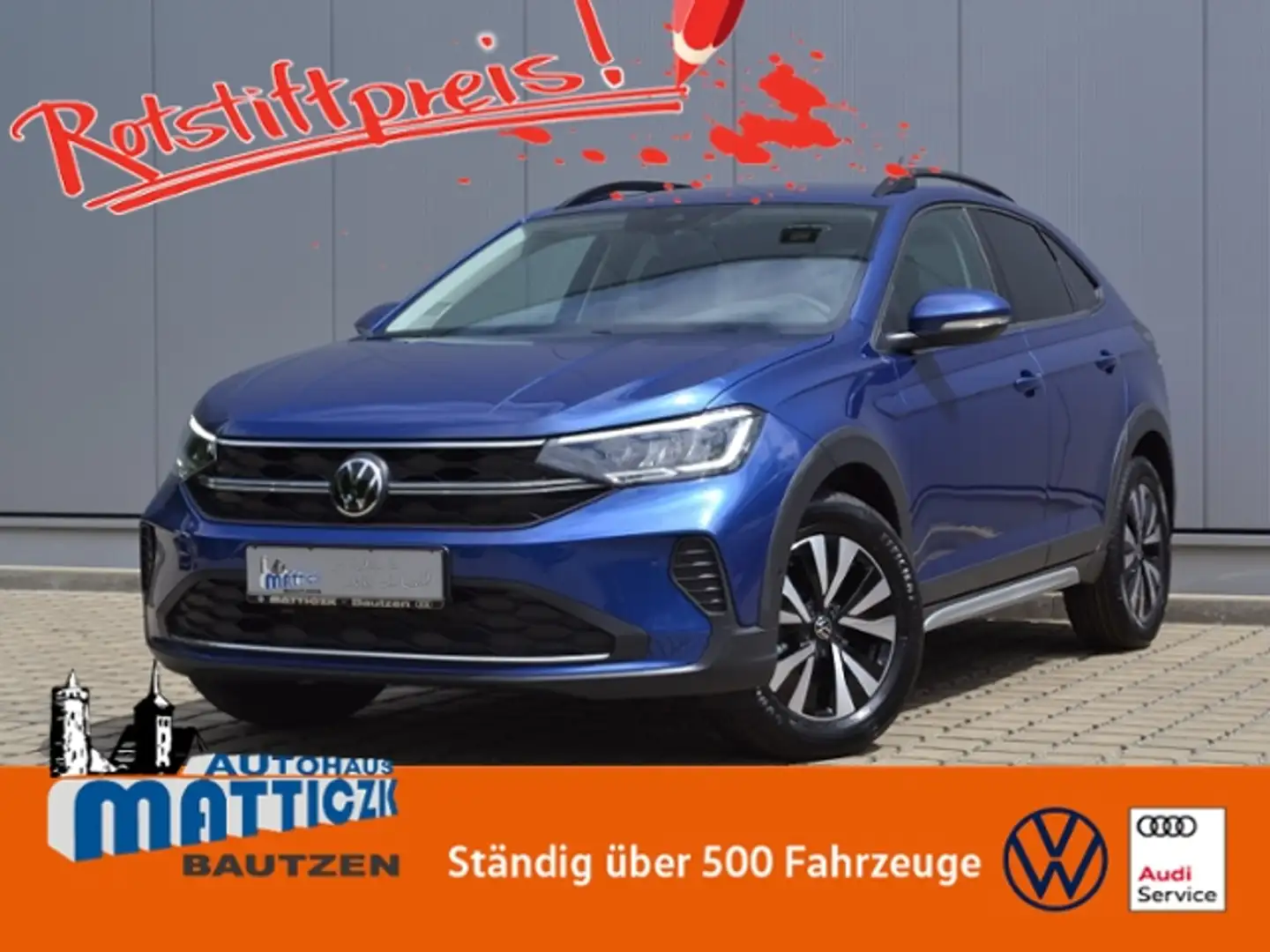 Volkswagen Taigo 1.0 TSI Life AHK/LED/ACC/NAVI+VZE/RFK/PARK-ASSIST Blau - 1