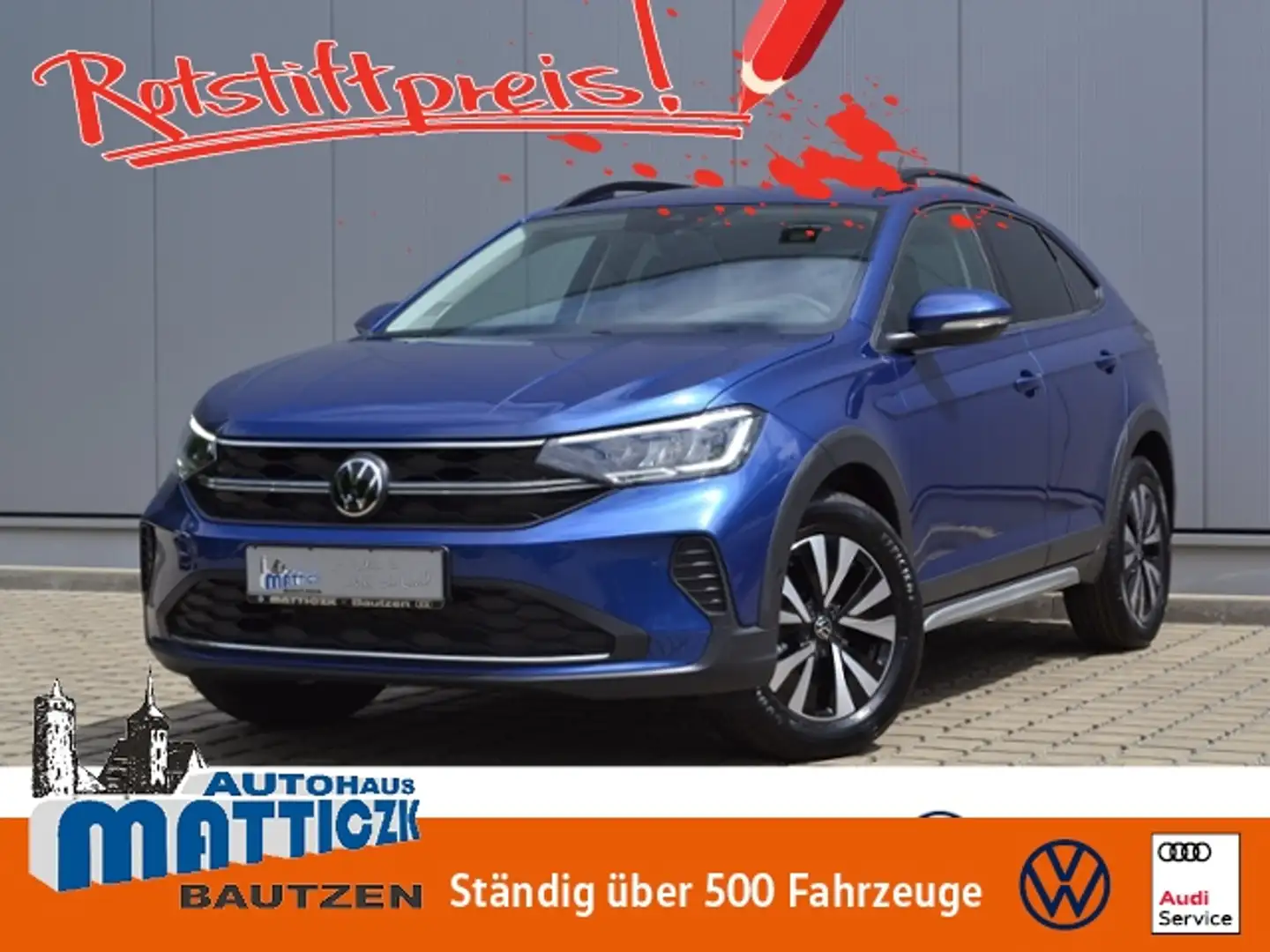 Volkswagen Taigo 1.0 TSI Life AHK/LED/ACC/NAVI+VZE/RFK/PARK-ASSIST Blau - 1