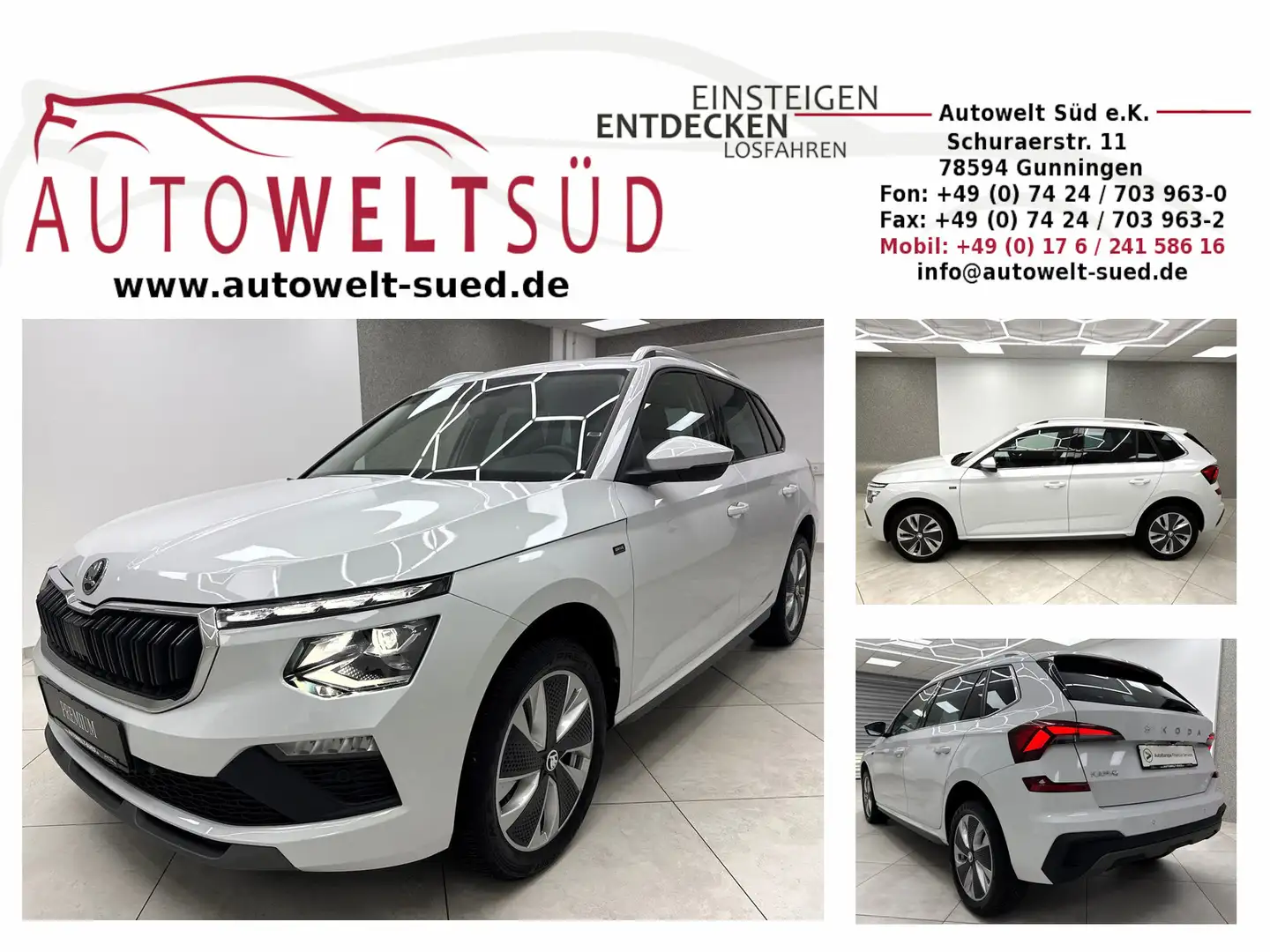 Skoda Kamiq 1.0 TSI Selection Matrix LED Navi RCam ACC el.Heck Weiß - 1