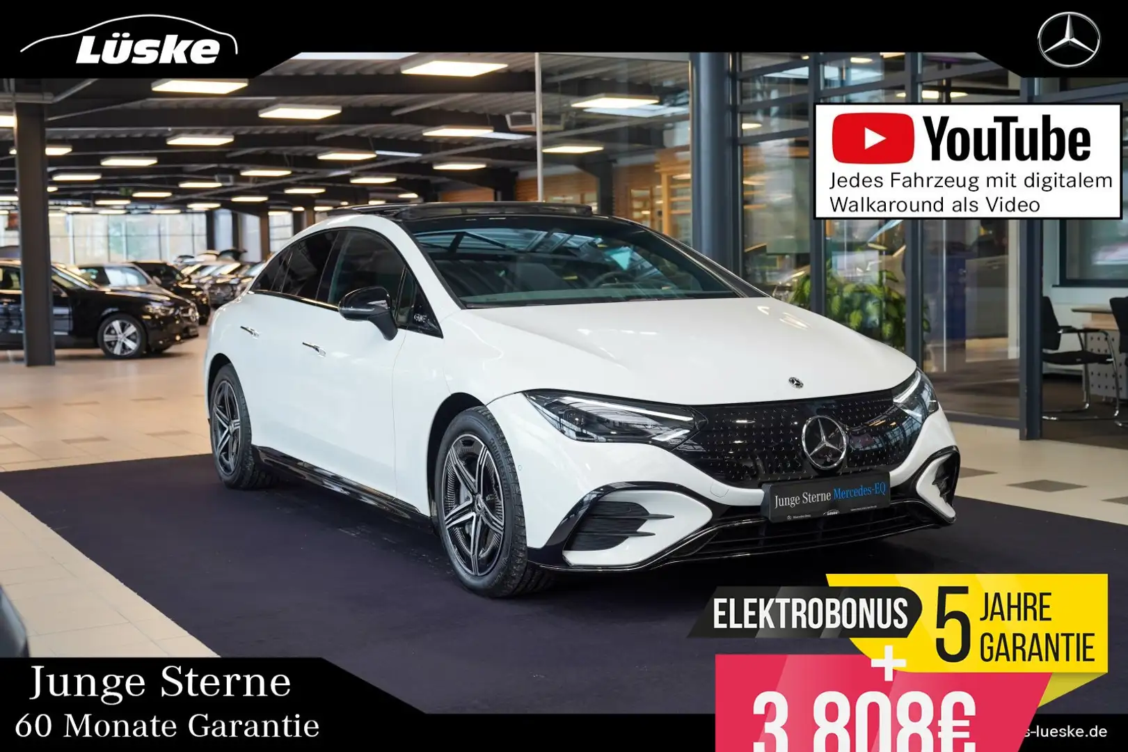 Mercedes-Benz EQE 350 EQE 350 4M AMG Line Night 22kW Pano Burmester Weiß - 1