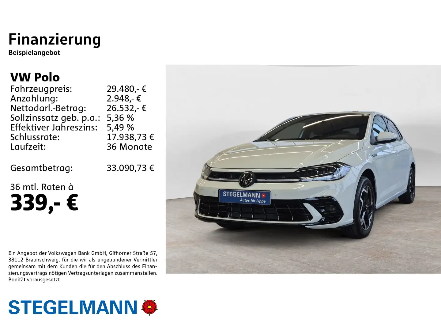 Volkswagen Polo 1,0 l TSI OPF 7-Gang DSG R-Line Blanc - 2