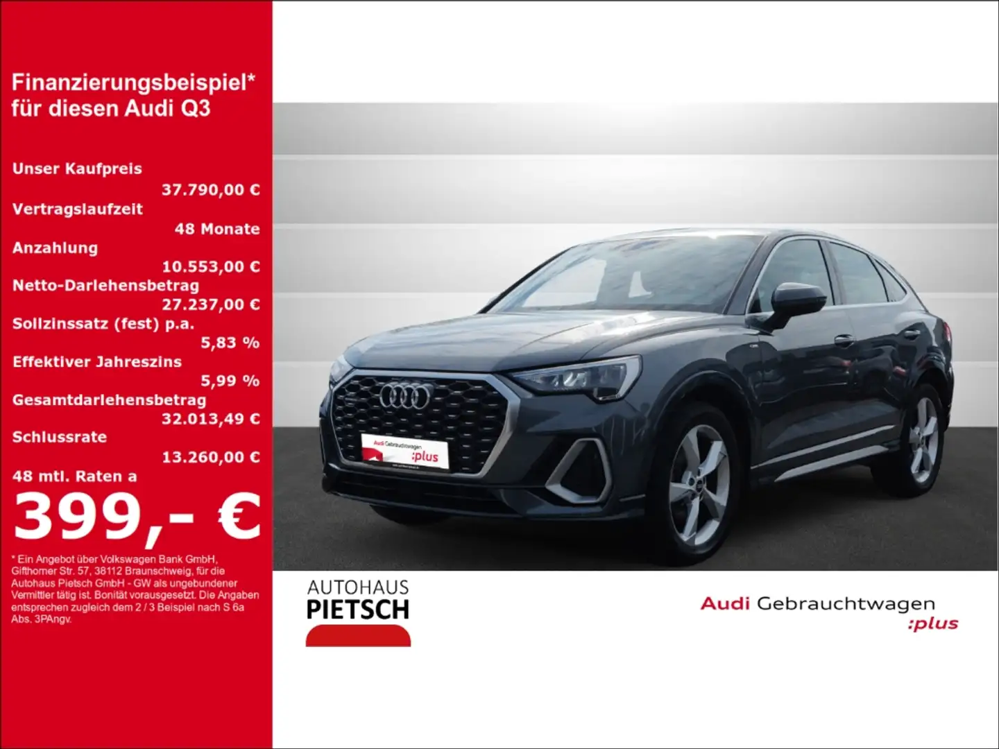 Audi Q3 Sportback 35 TDI quattro S line ACC Keyless Grau - 1