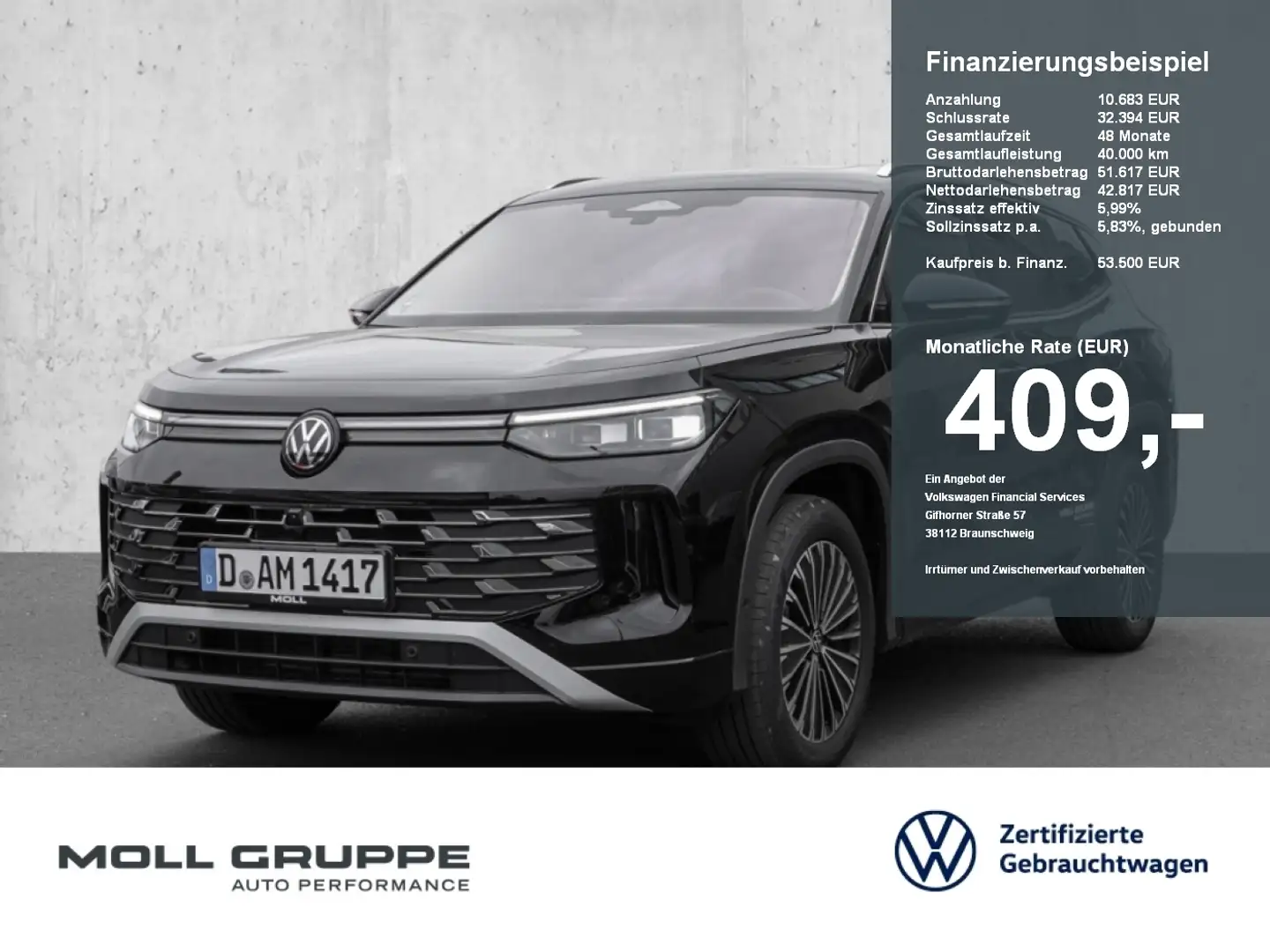 Volkswagen Tayron 2.0 TDI DSG Elegance 7-Sitze NAVI PANO Schwarz - 1