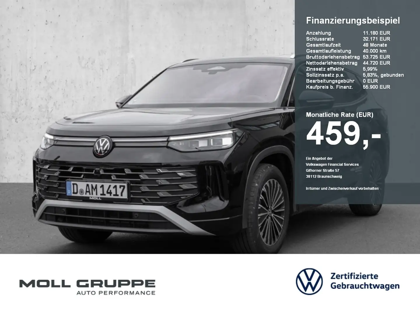 Volkswagen Tayron 2.0 TDI DSG Elegance 7-Sitze NAVI PANO Schwarz - 1