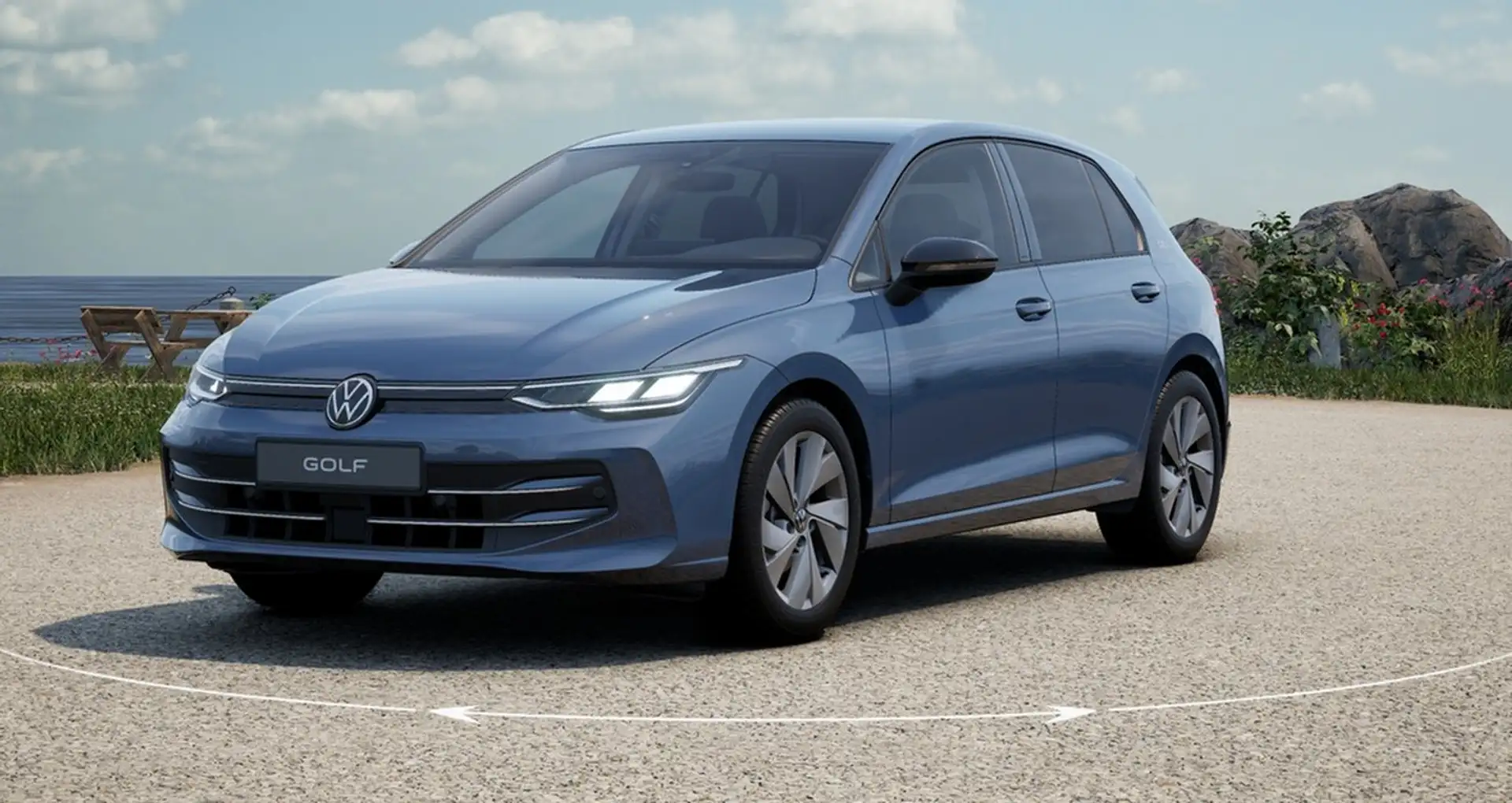 Volkswagen Golf 1.5 l eTSI Life VIRTUAL NAVI ACC AHK Blauw - 2