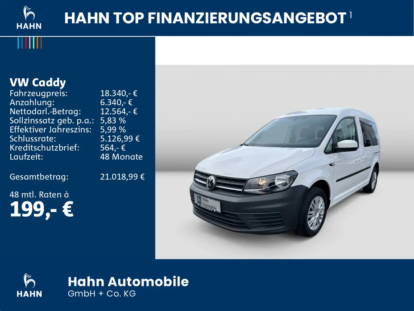 Volkswagen Caddy Kombi 1.0TSI Trendline Einparkhilfe hi. Weiß - 2