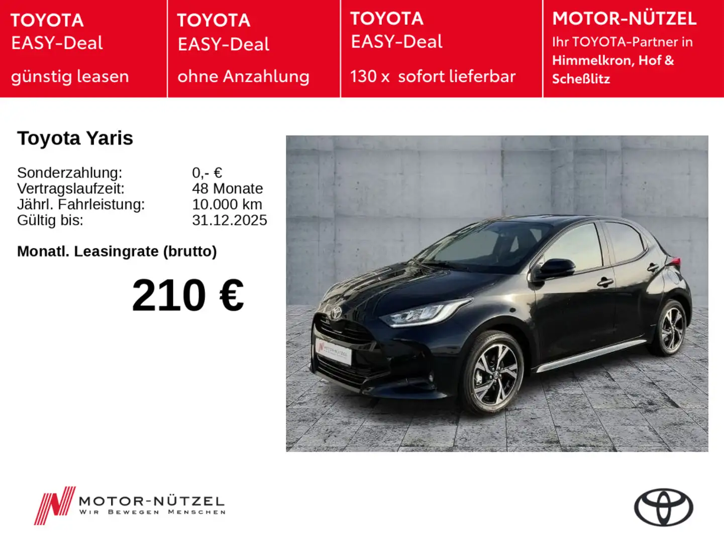Toyota Yaris Hybrid Teamplayer - 1.99% Finanzierung Schwarz - 1