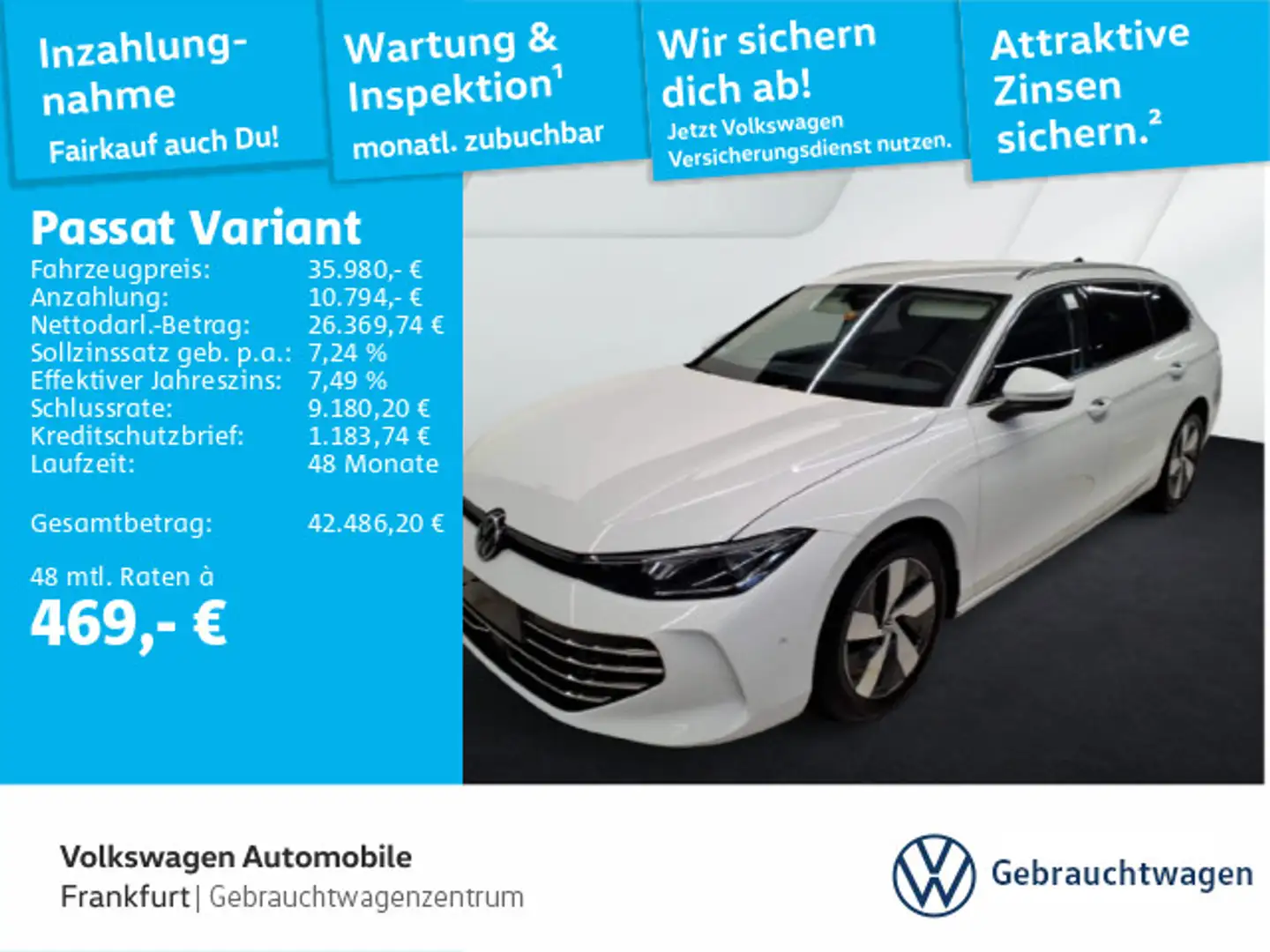 Volkswagen Passat Variant 2.0 TDI DSG Elegance Navi AHK IQ Weiß - 1