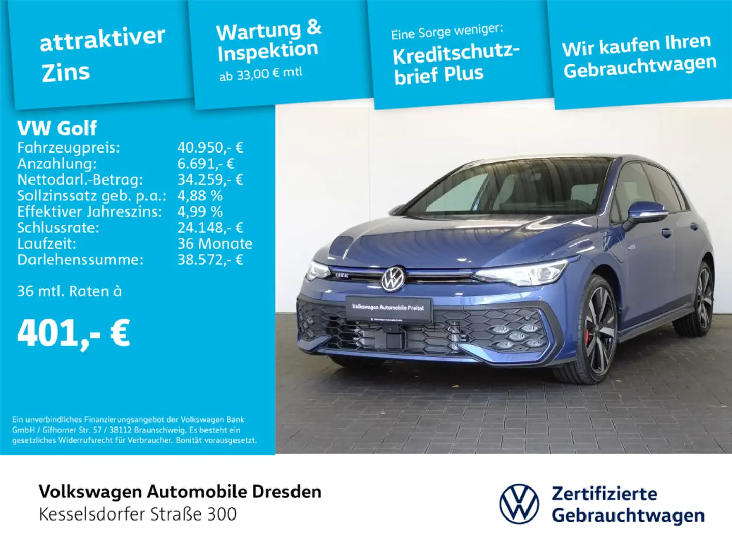 Volkswagen Golf GTE VIII GTE 1,5l eHybrid DSG *DCC AHZV AREA VI Blue - 1