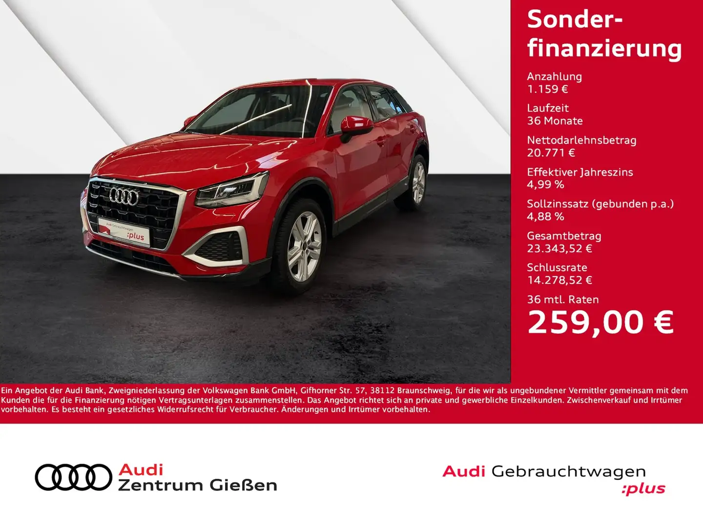 Audi Q2 30 TFSI advanced Assistenzpaket Parken LED Rojo - 1