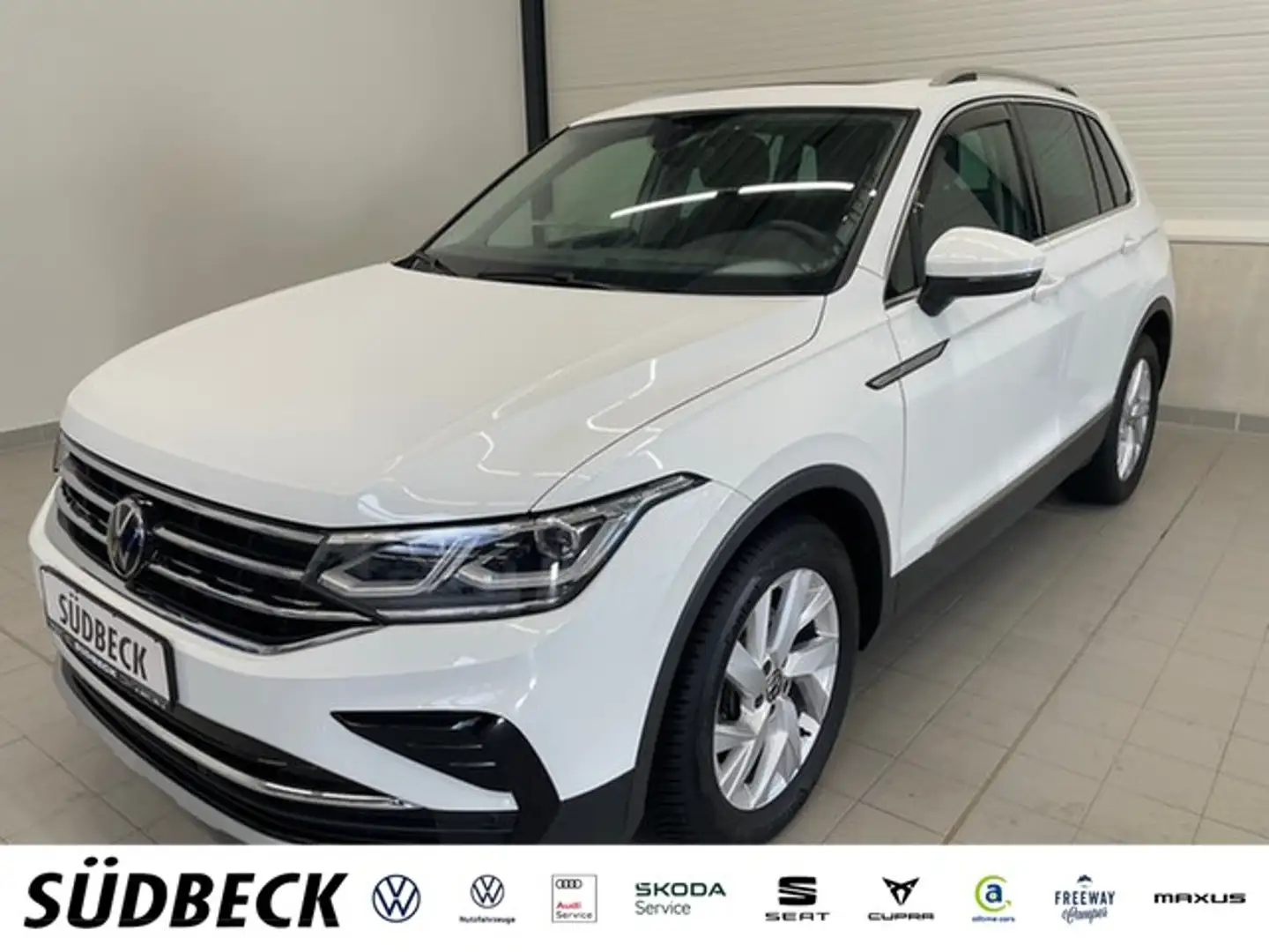 Volkswagen Tiguan 2.0 TDI Elegance KAMERA+AHK+PANO+MATRIX+APP+LANE Weiß - 1