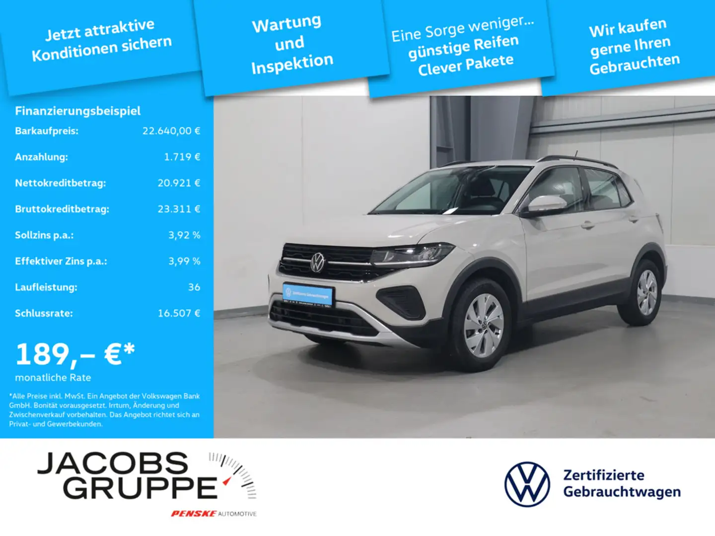 Volkswagen T-Cross 1.0 TSI Life AHK*ACC*APP Grau - 1