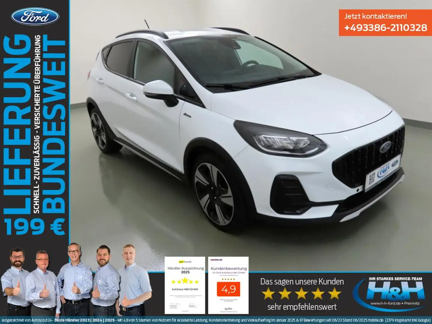 Ford Fiesta 1.0 M-Hybrid Aut Active LED+WinterPak Wit - 1
