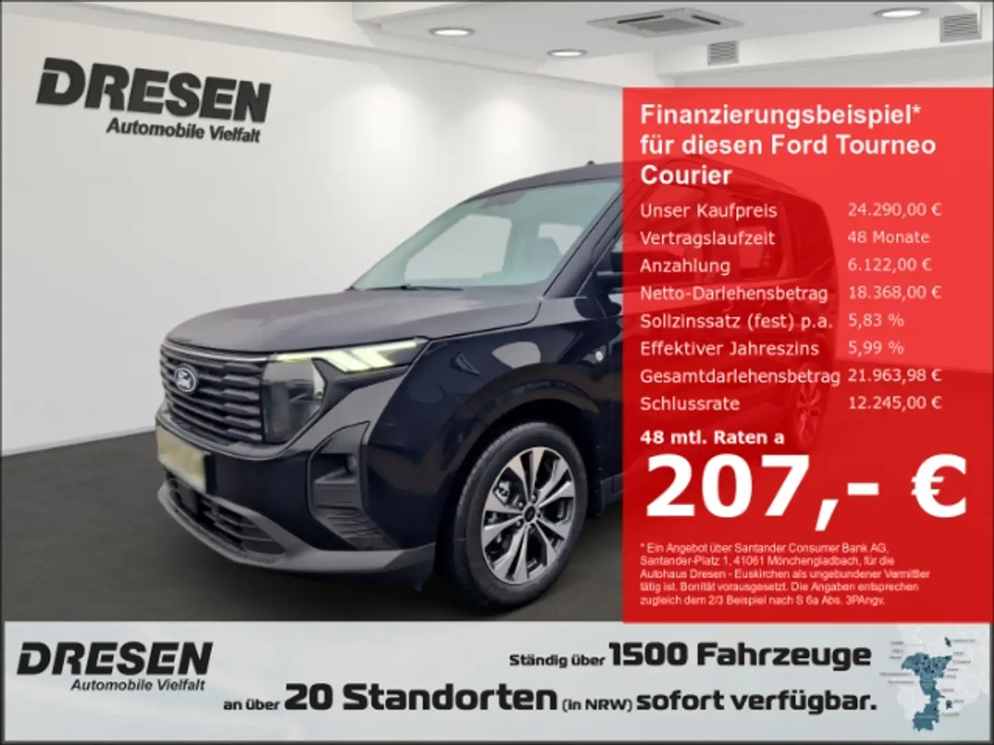 Ford Tourneo Courier Titanium 1.0 EcoBoost 125PS AHK/Android-Auto/Apple Negro - 1