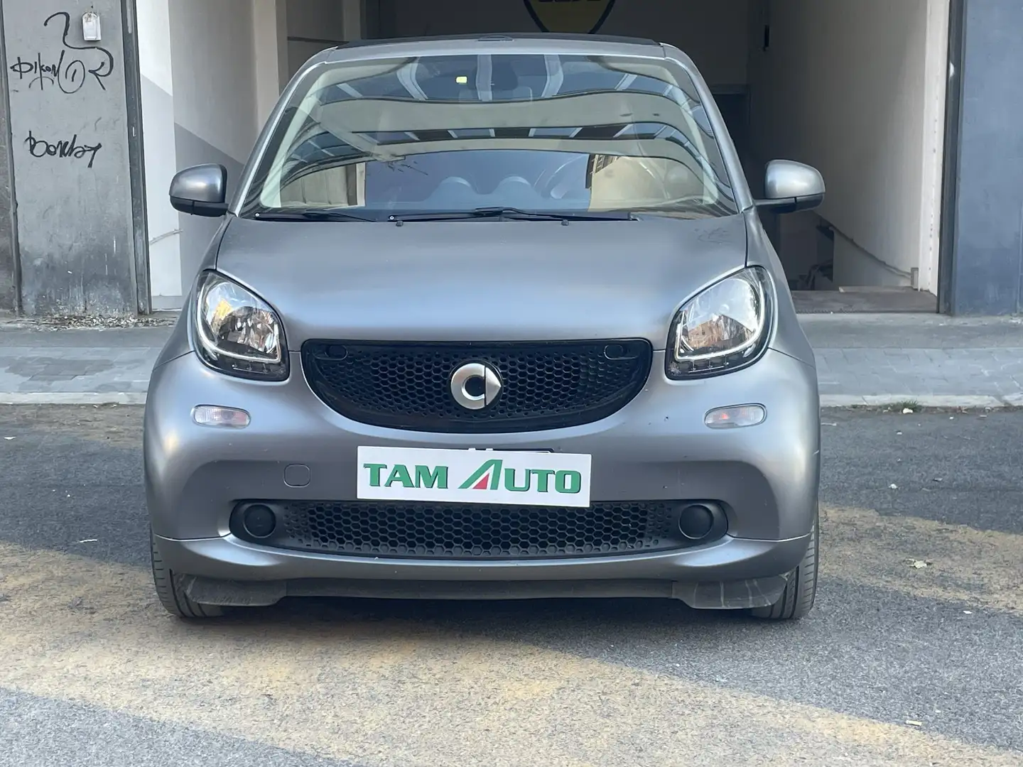 smart forTwo Fortwo Cabrio turbo pelle rossa Gris - 2