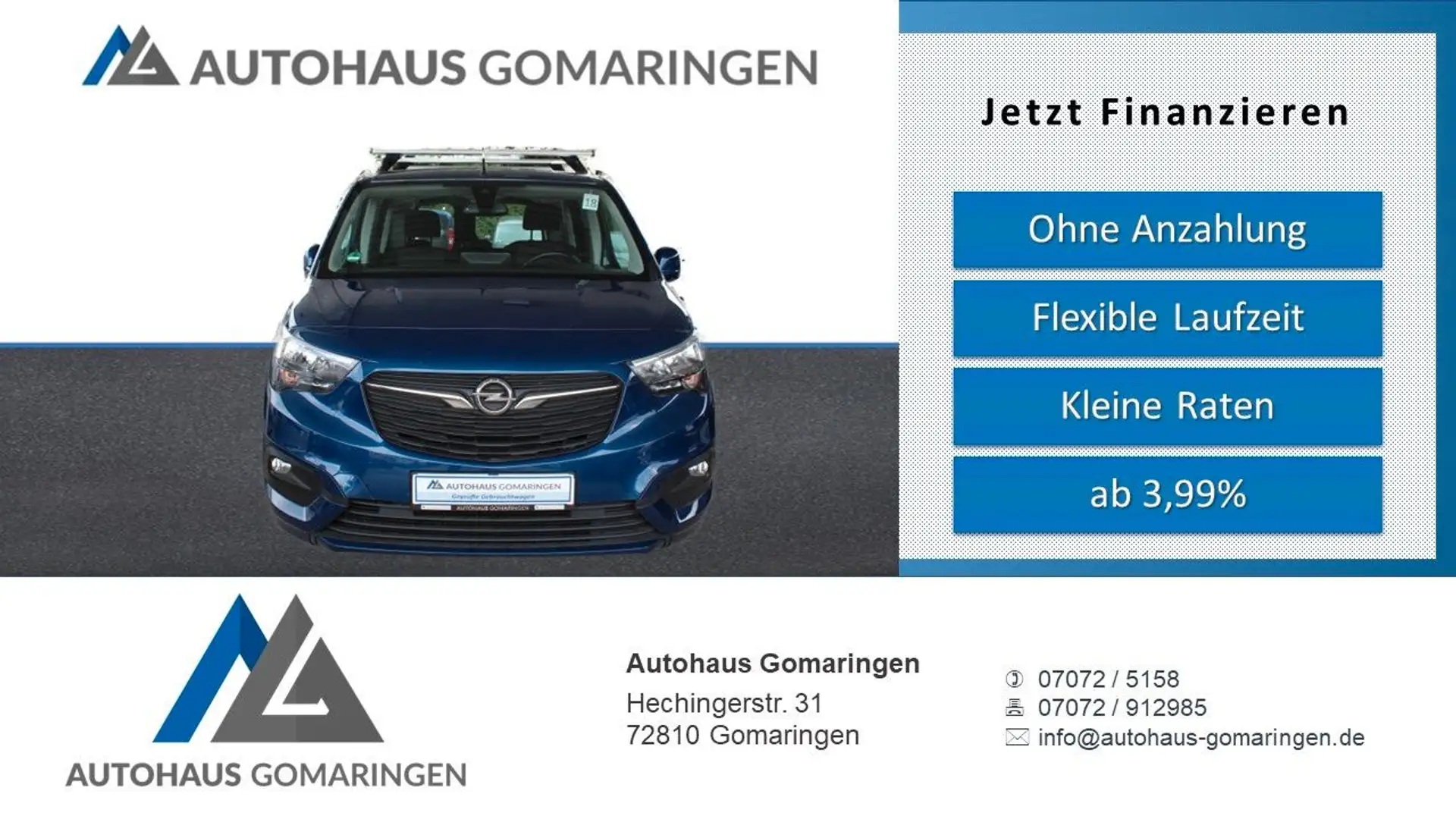 Opel Combo Life E Edition*NAVI*SHZ*AHK*PDC*1.Hand* Bleu - 1