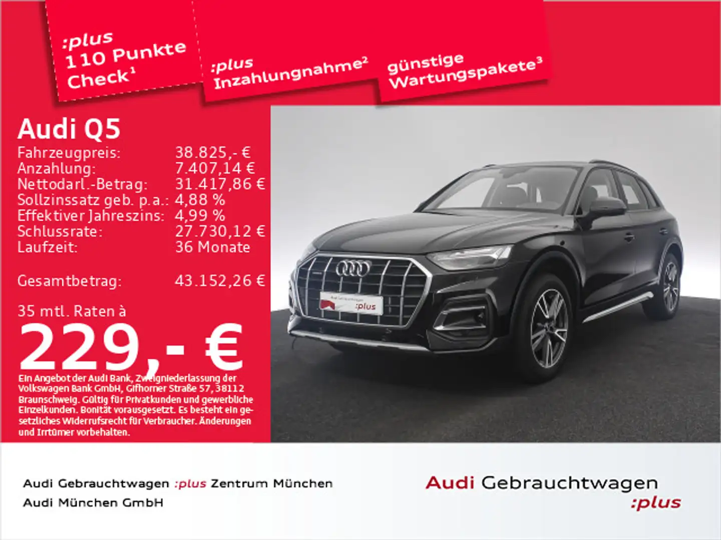 Audi Q5 40 TDI qu. S tronic Advanced AHK/Virtual/Navi Noir - 1