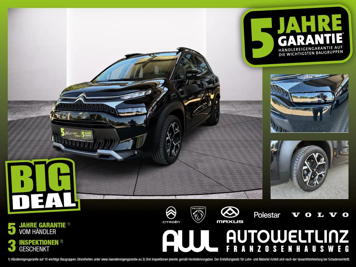 Citroen C3 Aircross 1.2 PureTech 130 Max LED+Navi+Kam. Schwarz - 1
