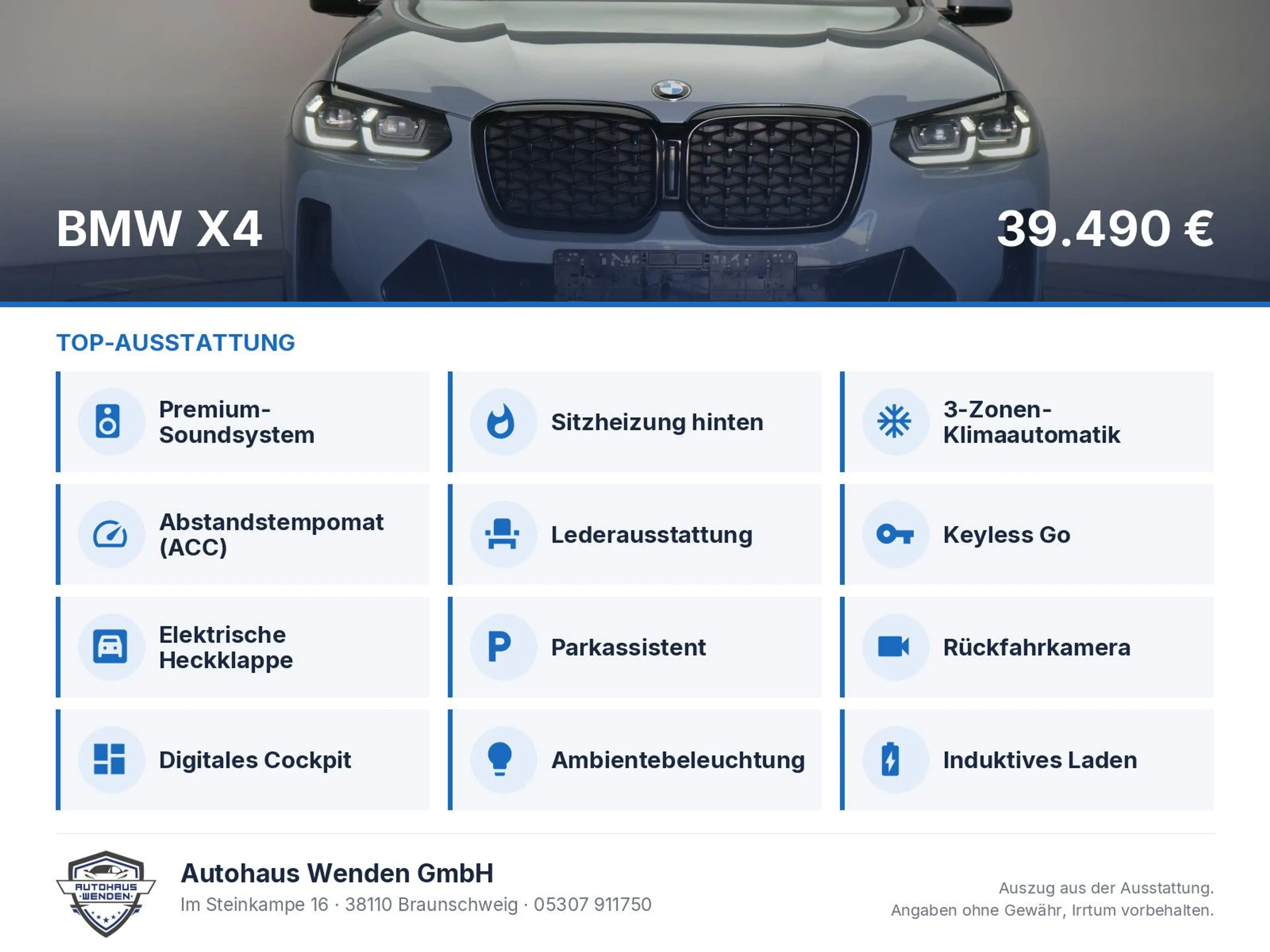 BMW X4 xDrive30i M Sport Leder/ACC/Kamera/Virtual/ — photo 6