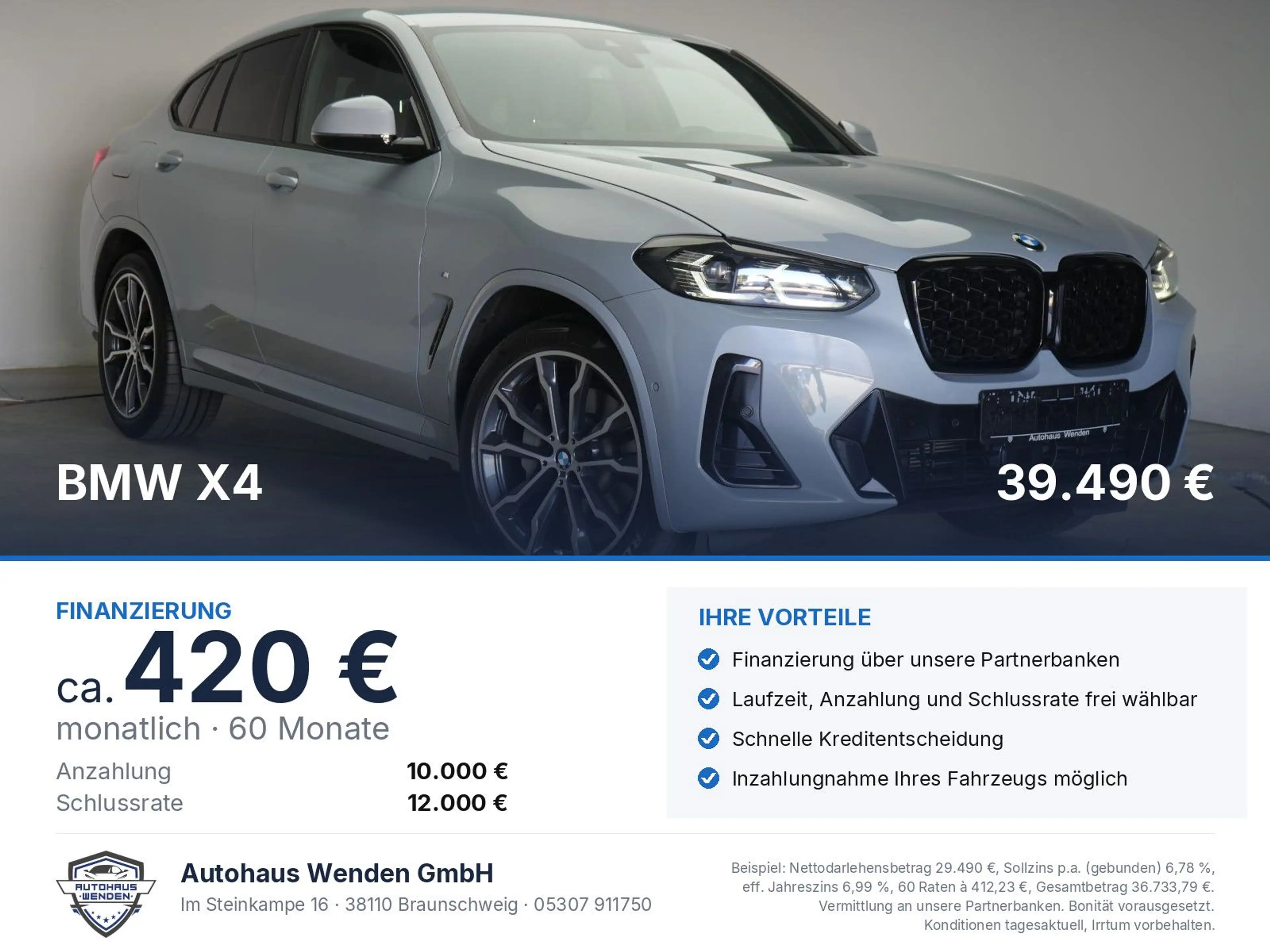 BMW X4 xDrive30i M Sport Leder/ACC/Kamera/Virtual/