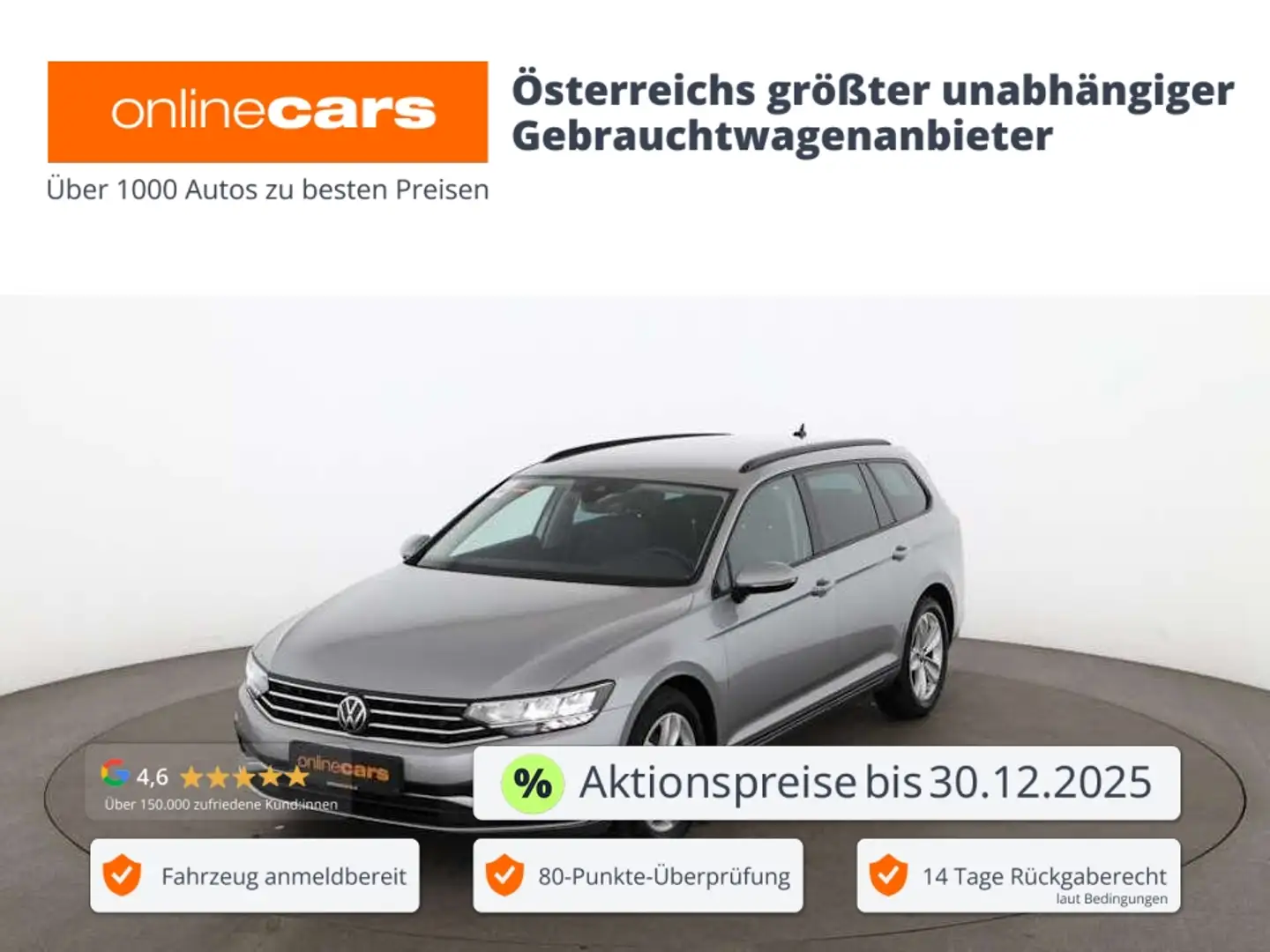 Volkswagen Passat Variant 2.0 TDI Aut LED RADAR NAVI SITZHZG Silber - 1