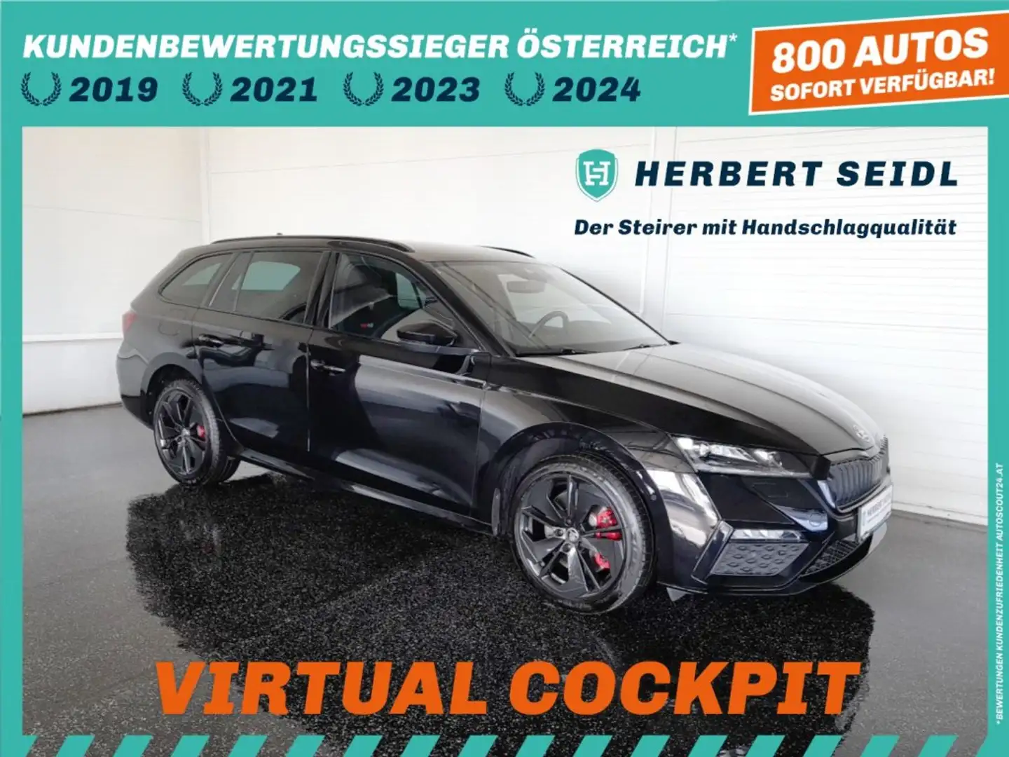 Skoda Octavia Combi RS PHEV 150/245 DSG *MATRIX-LED / 18 ZOLL / HEAD-UP / VIRTUELL / NAVI / ACC / KEYLESS / SOUNDAKTOR* Schwarz - 1