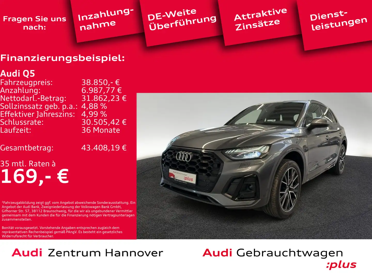 Audi Q5 50 TDI qu. S line Matrix Kamera ACC Navi virt Gris - 1