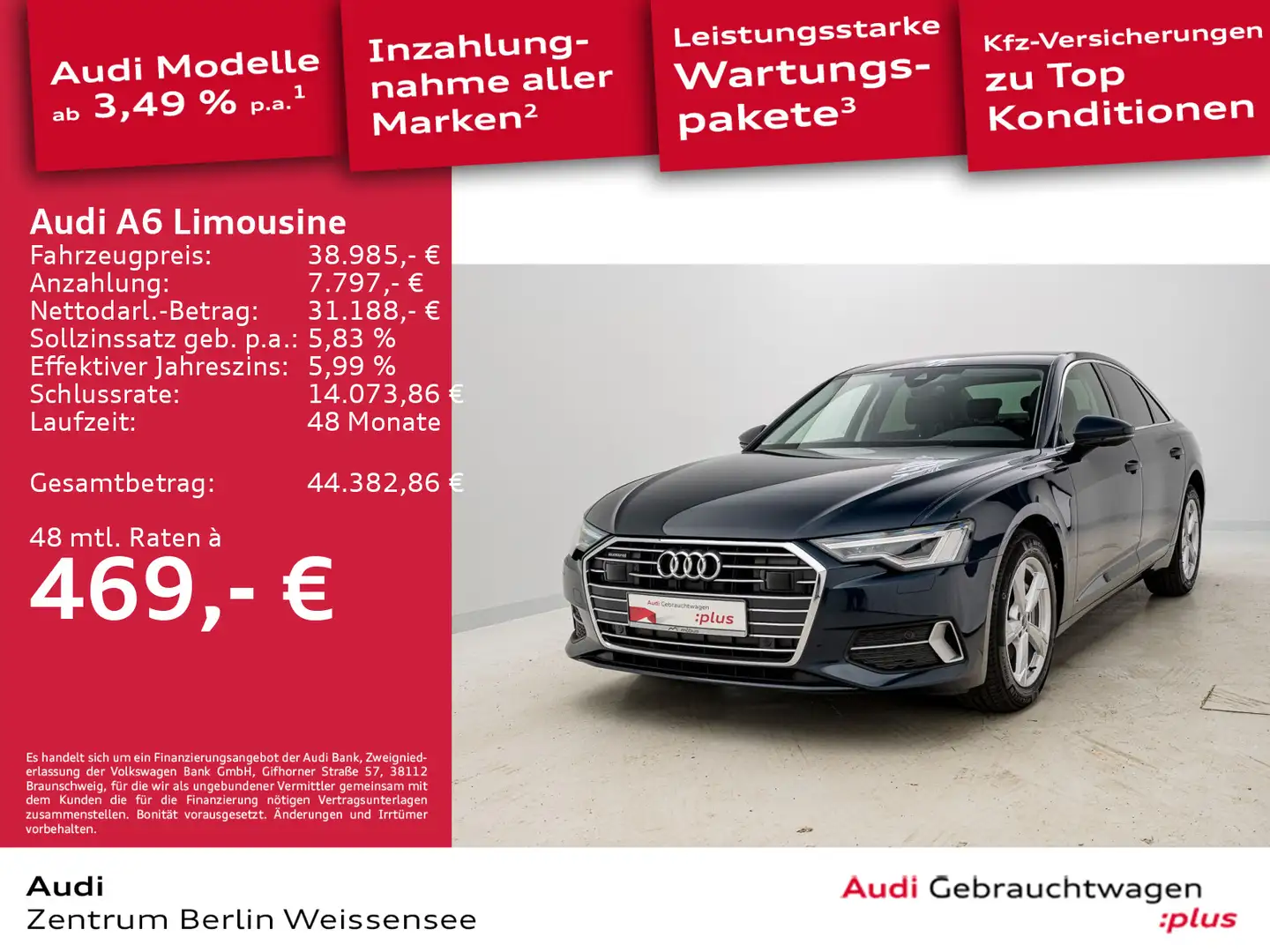 Audi A6 50 TDI TIPT*QU*MATRIX*LEDER*ACC*RFK Bleu - 1