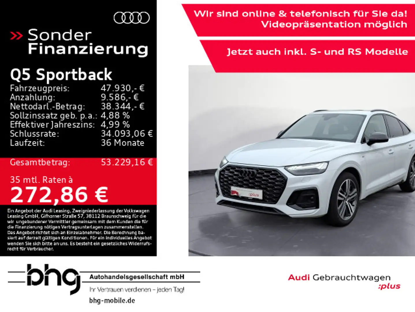 Audi Q5 50TDI quattro S line Optik AHK Pano Weiß - 1