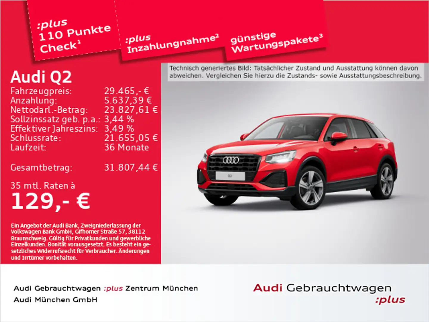 Audi Q2 35 TDI S tronic advanced AHK/Virtual+ Rot - 1