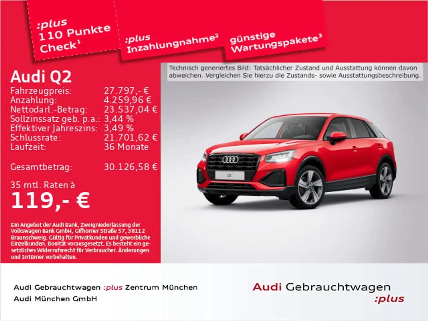 Audi Q2 35 TDI S tronic advanced AHK/Virtual+ Rood - 1