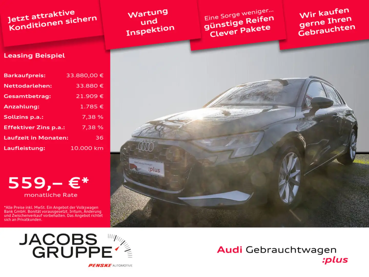Audi A3 Sportback 35 TFSI advanced AHK,Navi,SHZ,LE Grün - 1